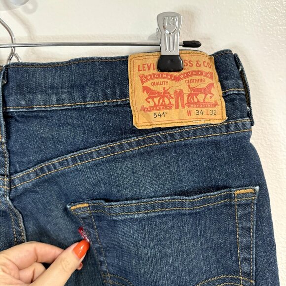 Levi's Levi Strauss Jeans Mens Size 34 x 32 Straight Leg Dark Wash Denim - Picture 8 of 12